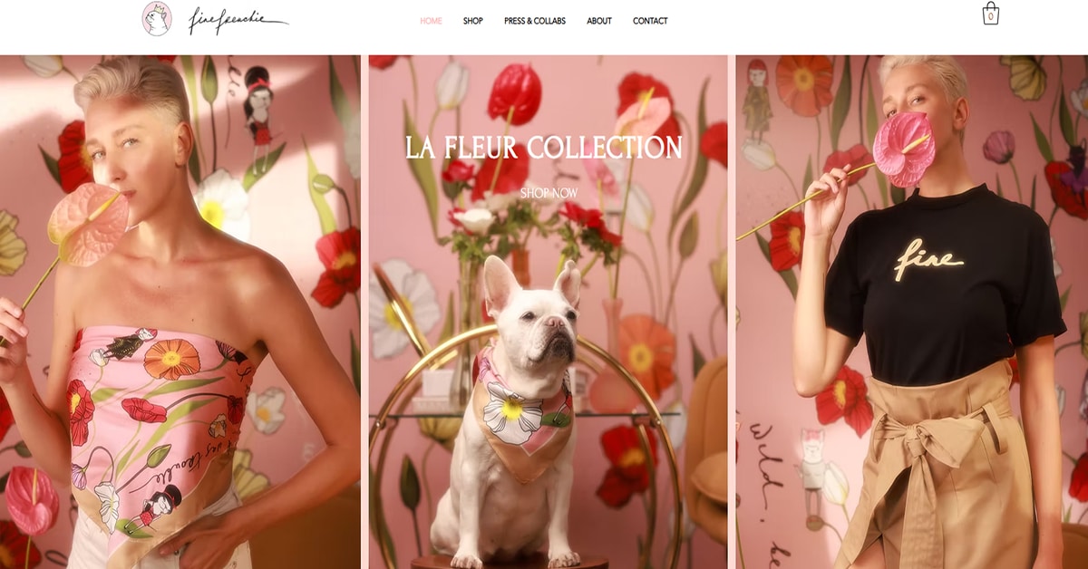 Fine Frenchie - Pink Web Design Best Pink Website Examples_Pink Cafe