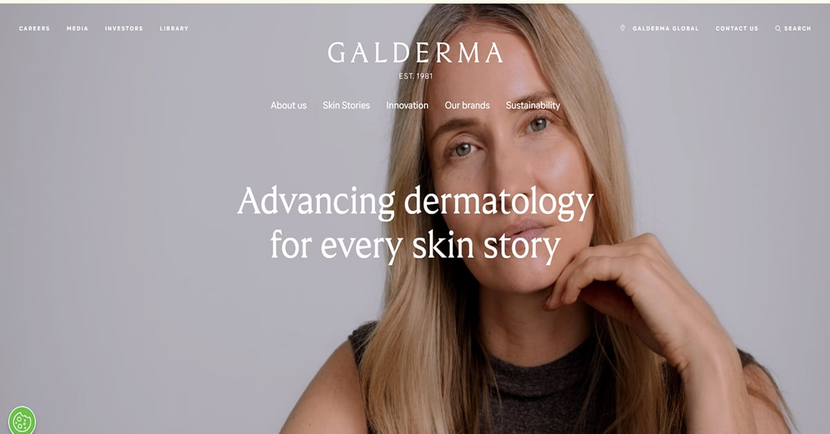 Galderma - Dermatoloy Web Design Investment Advisor App - Glassmorphism Website Examples