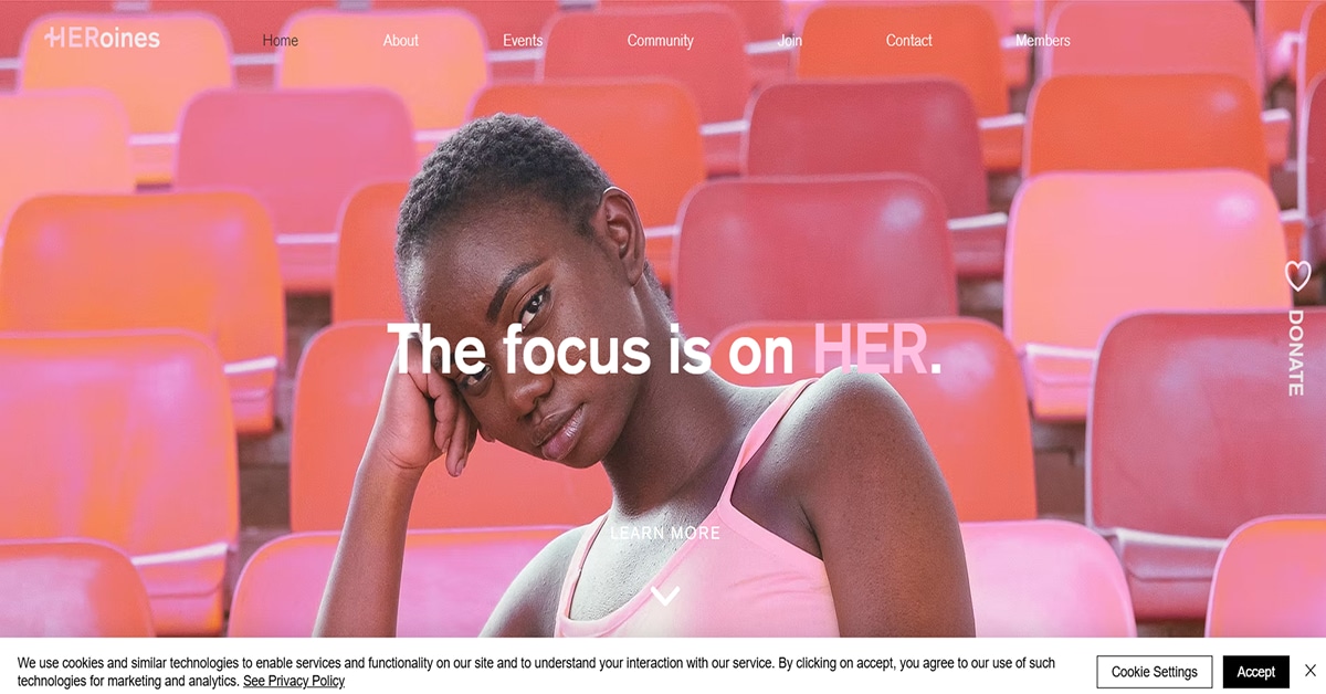 HERoines - Playful Website Best Pink Website Examples_Pink Cafe
