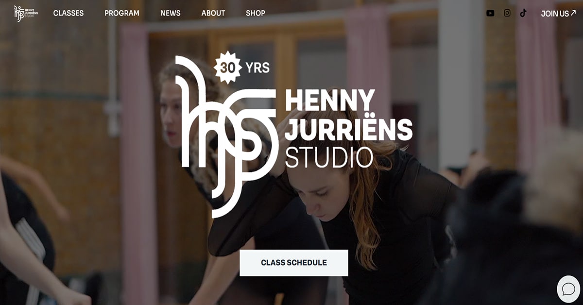 Henry Jurrierns Studio - Dance Studio Website Design Investment Advisor App - Glassmorphism Website Examples