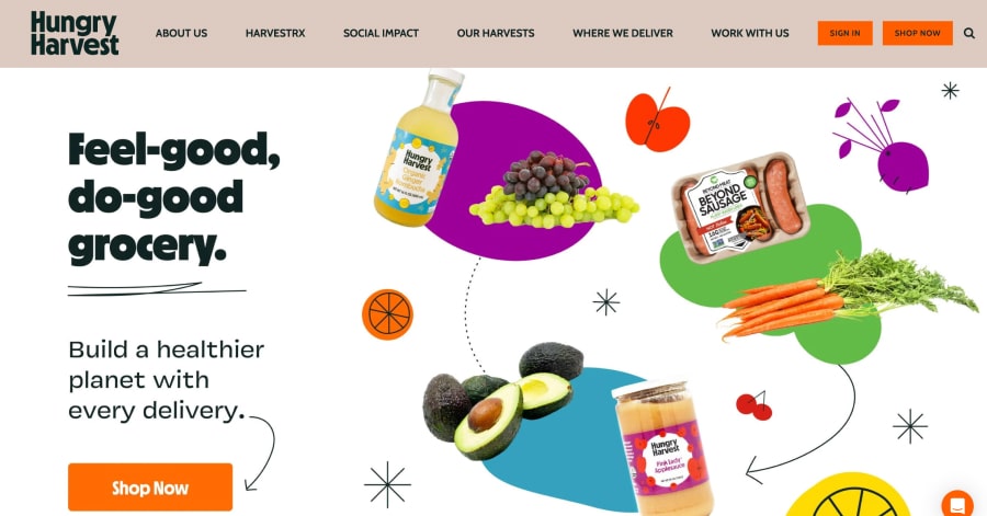 Hungry Harvest - Orange Website Examples Hungry Harvest - Orange Website Examples