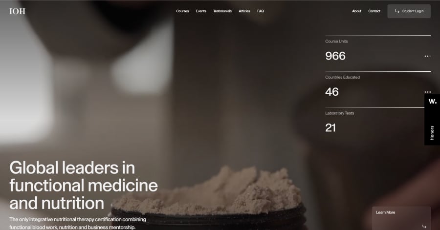 Institute of Health - Full-Screen Video Website Examples
