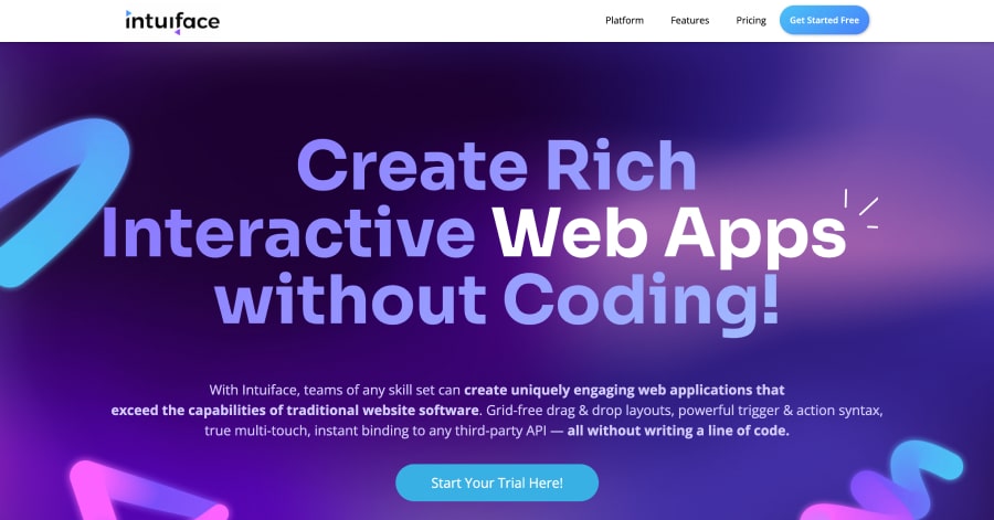 Intuiface - Neon Website Examples