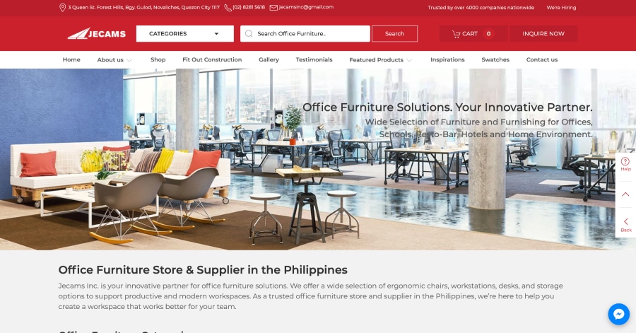 JeCams- Furniture Store Website Examples Amazon Carousel Website Examples