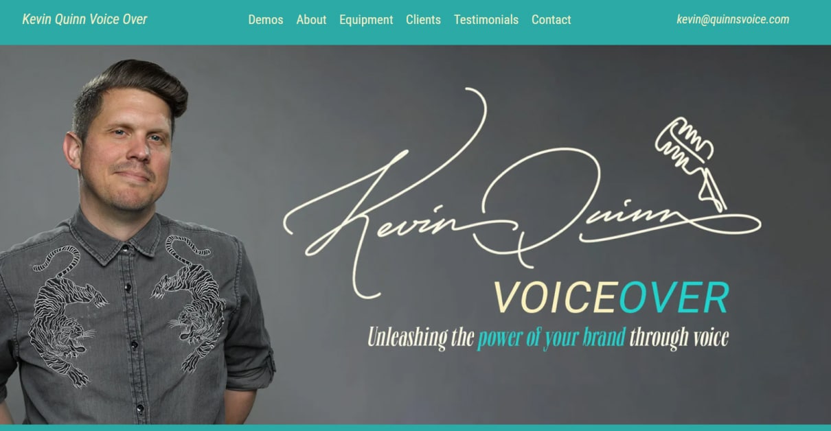 Kevin Quinn - Voice Actor Website tamara clark - voice actor website examples