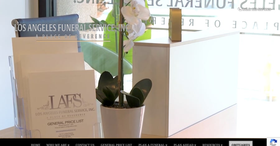 Los Angeles Funeral Services - Funeral Website Examples Los Angeles Funeral Services - Funeral Website Examples