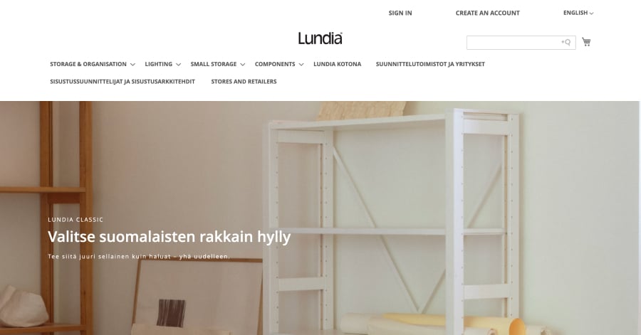 Lundia - Furniture Store Website Examples Lundia - Furniture Store Website Examples