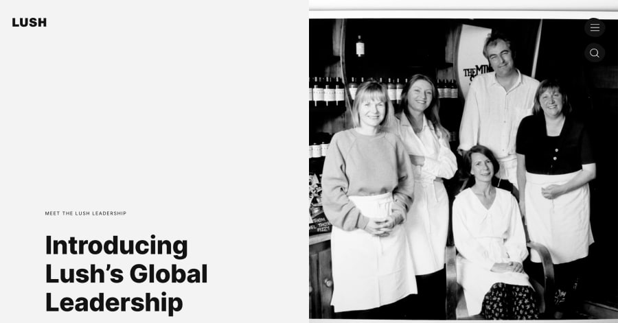 Lush - Meet the Team Website Examples Lush - Meet the Team Website Examples