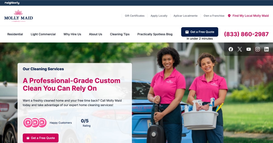 Molly Maid - Franchise Website Examples Molly Maid - Franchise Website Examples
