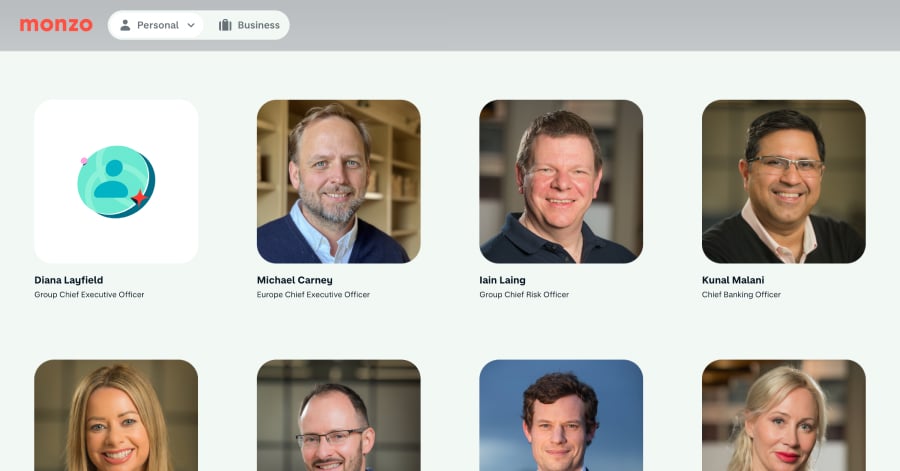 Monzo - Meet the Team Website Examples Monzo - Meet the Team Website Examples