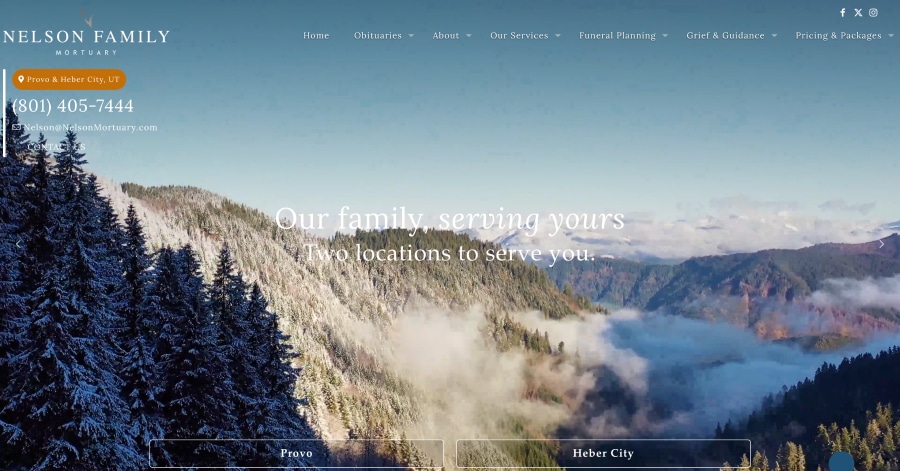 Nelson Family Mortuary - Funeral Website Examples Nelson Family Mortuary - Funeral Website Examples
