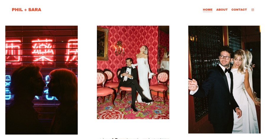 Phil + Sara - Photography Website Examples Phil + Sara - Photography Website Examples