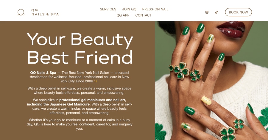 QQ Nails & Spa - Nail Studio Website Examples qq nails & spa - nail salon website examples