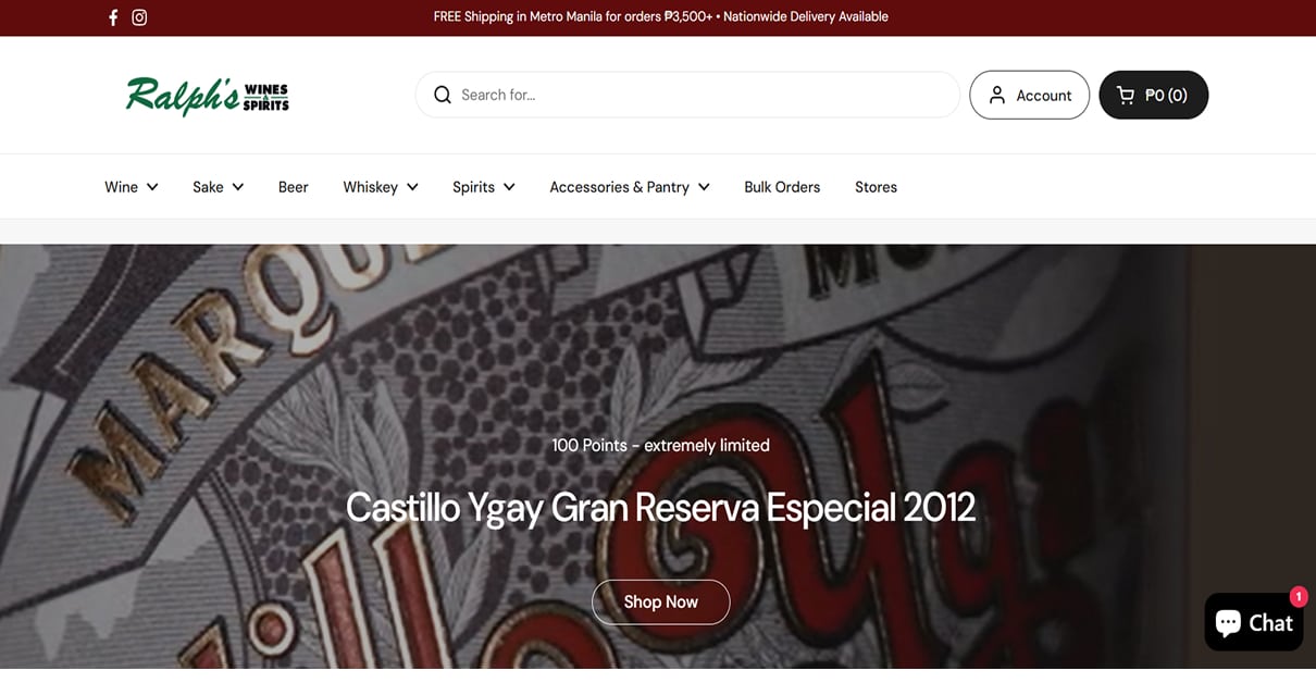 Rafael's Wine & Spirits - Wine Website wine.com - Wine Website Examples