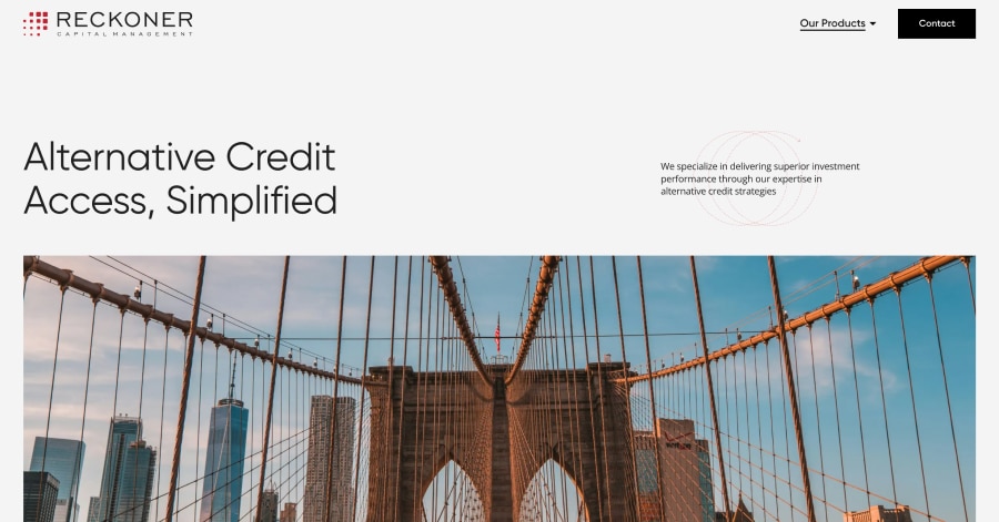 Reckoner - Investment Firm Website Examples