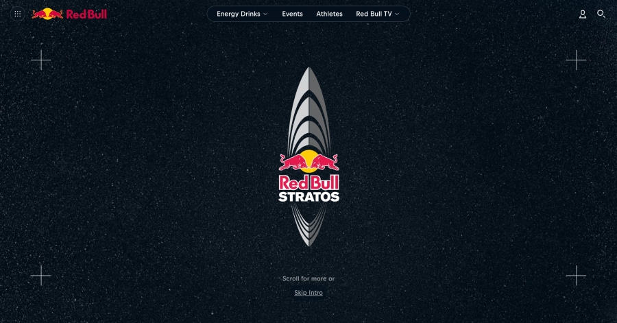 Red Bull Stratos - Microsite Website Examples Red Bull Stratos - Microsite Website Examples