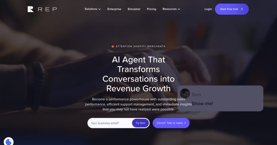 Rep AI - Personal Shopping Assistant Website Examples
