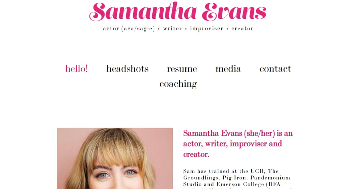 Samantha Evans - White Web Design