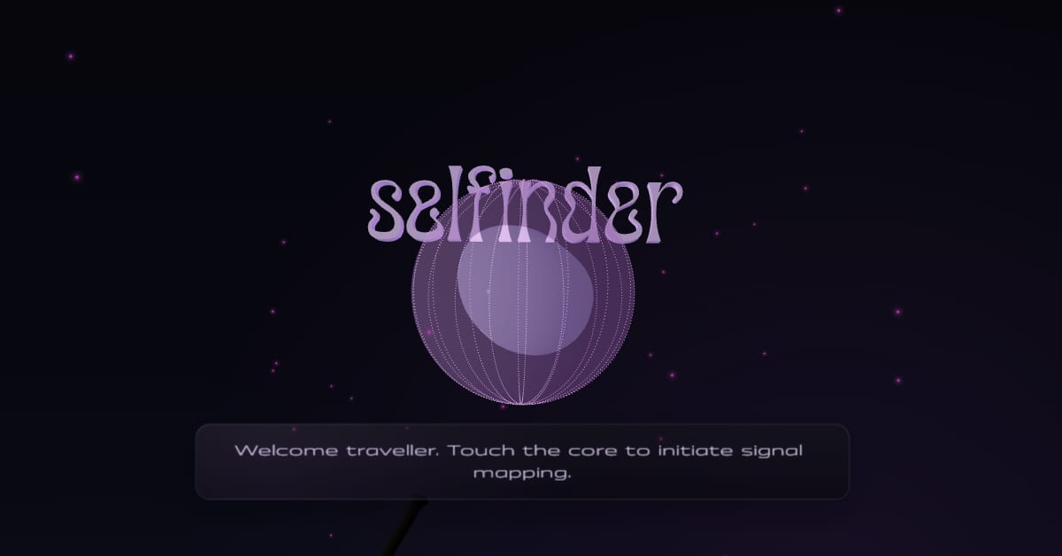 Selfinder - Playful Website fishing the feed - playful websites examples