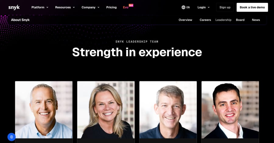Snyk - Meet the Team Website Examples Snyk - Meet the Team Website Examples