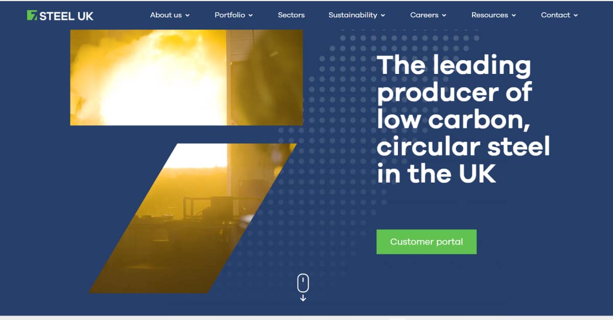 Steel UK - Factory Website AngloAmerican - Factory Website Example