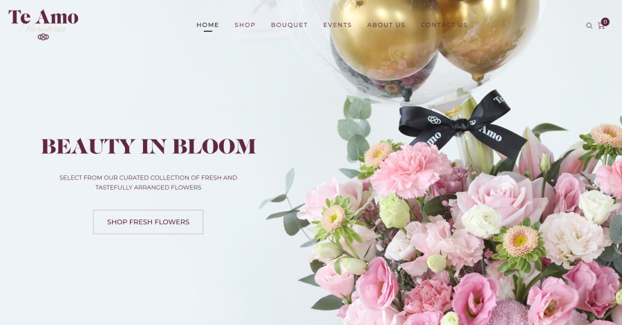 Te Amo Flowers - Flower Shop Website Examples Te Amo Flowers - Flower Shop Website Examples