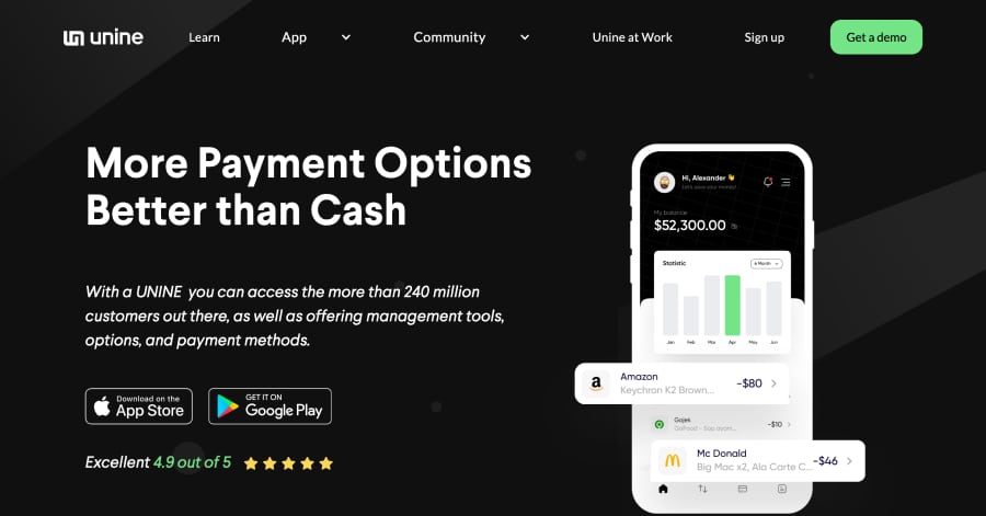 Unine - Fintech Startup Website Examples Unine - Fintech Startup Website Examples