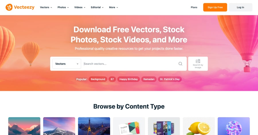 Vecteezy - Orange Website Examples Vecteezy - Orange Website Examples