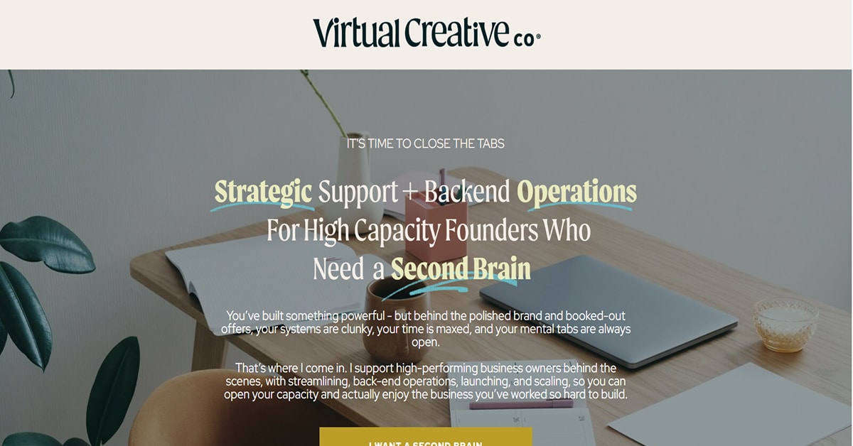 amanda kime - virtual assistant website example