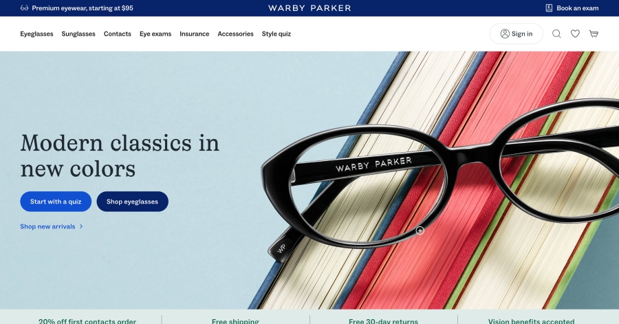 Warby Parker - Lead Generation Website Examples Warby Parker - Lead Generation Website Examples