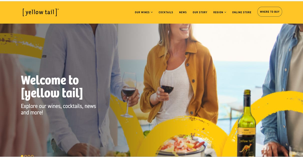 Yellow Tail - Wine Website wine.com - Wine Website Examples