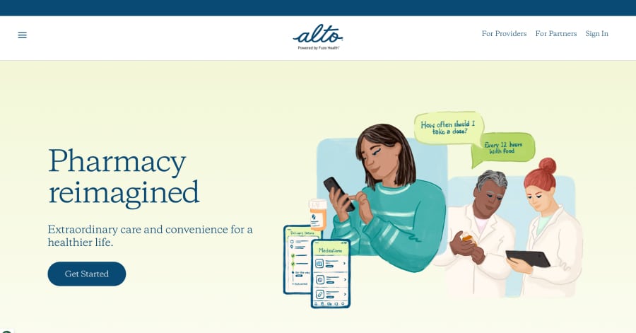 Alto Pharmacy - Pastel Website Examples