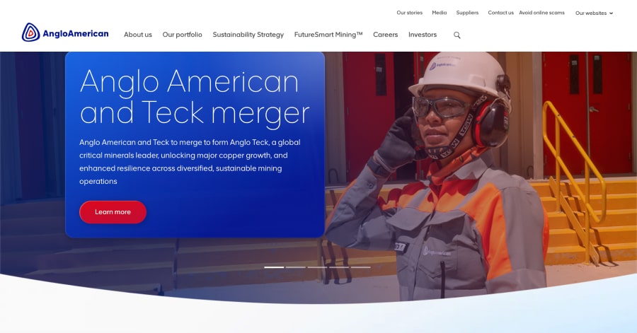 AngloAmerican - Factory Website Example AngloAmerican - Factory Website Example