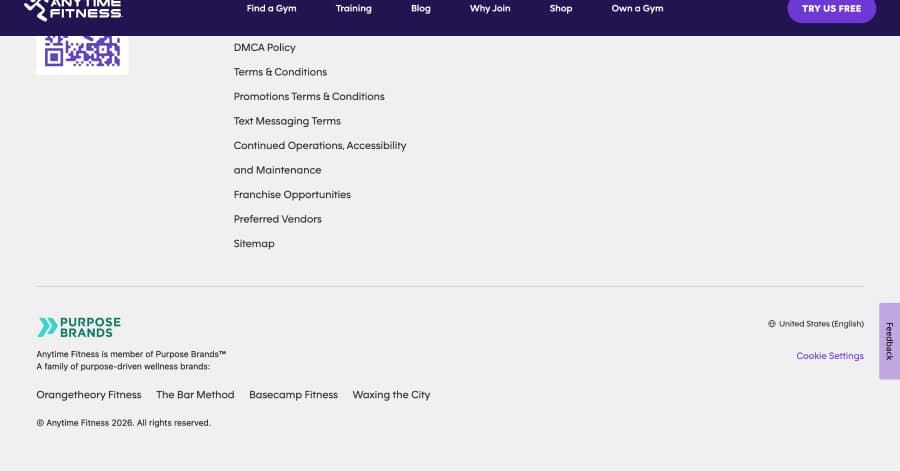 Anytime Fitness - Footer Website Design Example Anytime Fitness - Franchise Website Example