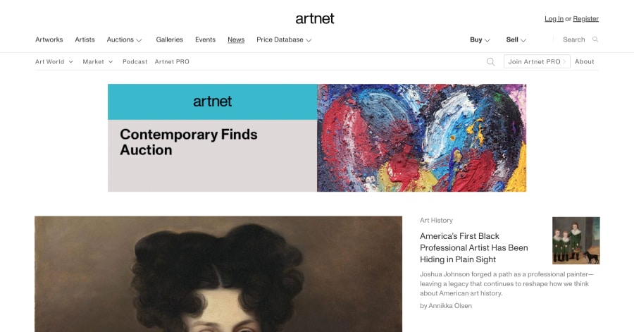 Artnet - Culture Website Examples artnet - culture website examples