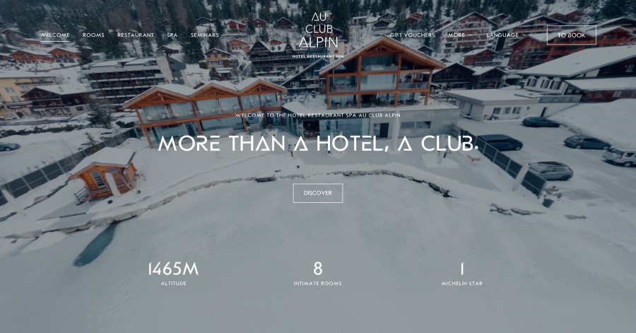 Au Club Alpin - Luxury Website Examples