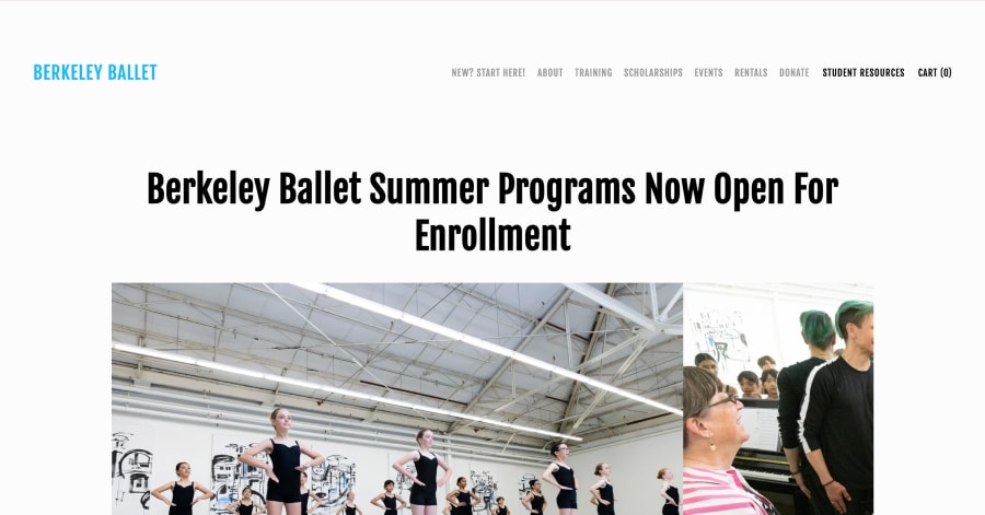 Berkeley Ballet - Dance Studio Website Example Investment Advisor App - Glassmorphism Website Examples