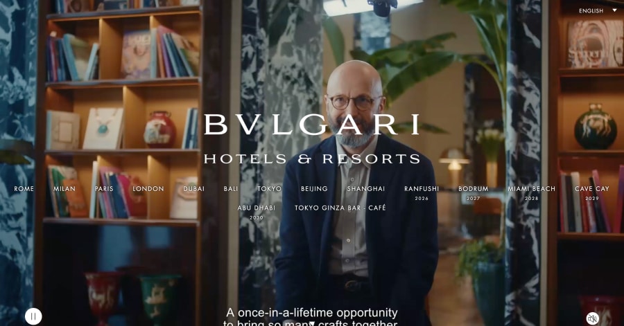 Bulgari Hotels & Resorts - Luxury Website Examples