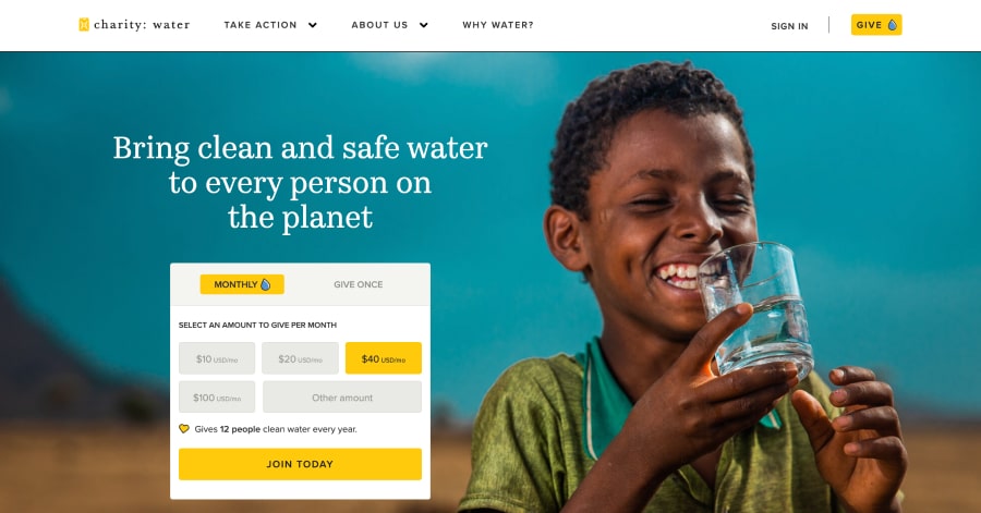 Charity Water - Crowdfunding Website Examples Charity Water - Crowdfunding Website Examples
