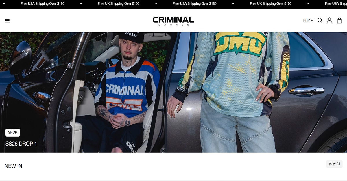 Criminal Damage - Clothing Website