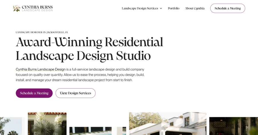 Cynthia Burns - Landscaping Website Example
