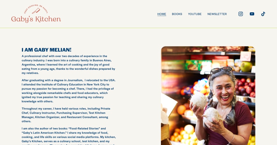 Gaby's Kitchen - Influencer Website Examples gaby’s kitchen - influencer website example