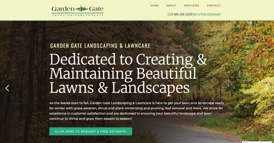 Garden Gate - Landscaping Website Example