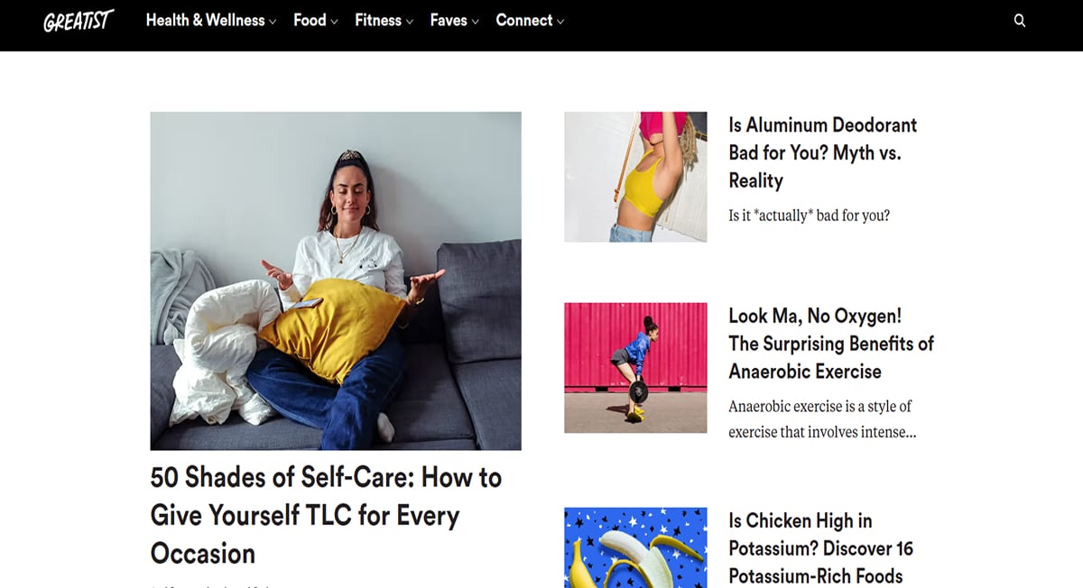 Greatist - Pillar Page Barbara Lim - Model Website Examples