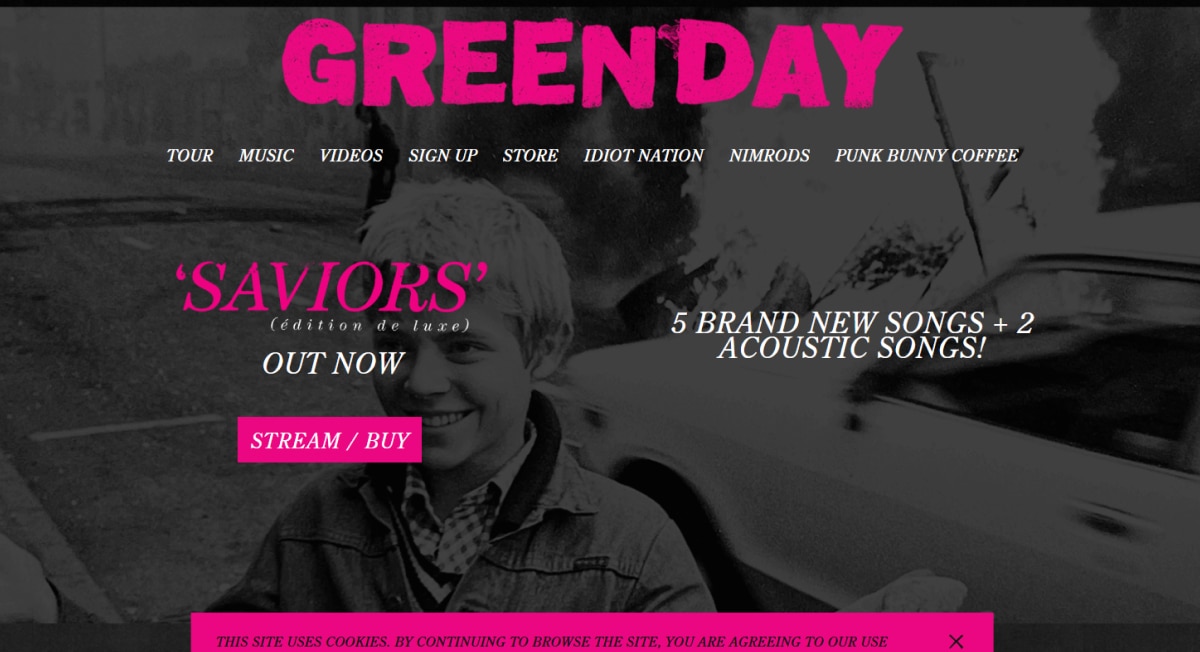 Green Day - Pink Web Design Best Pink Website Examples_Green Day