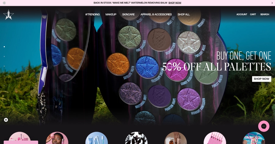 Jefree Star - Influencer Website Examples jefree star cosmetics - influencer website example