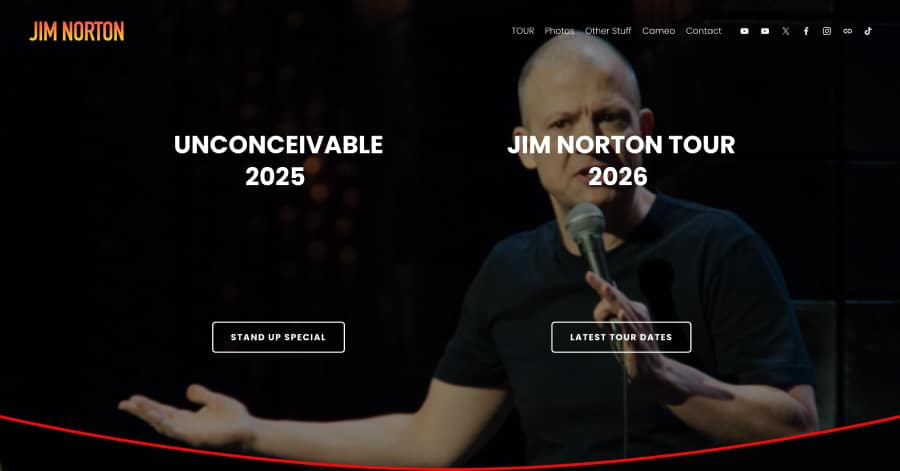 Jim Norton - Squarespace Comedian Website Examples