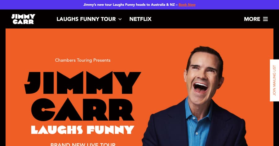 Jimmy Carr - Comedian Website Example Lake Las Vegas Sports Club - Golf Course Website Examples