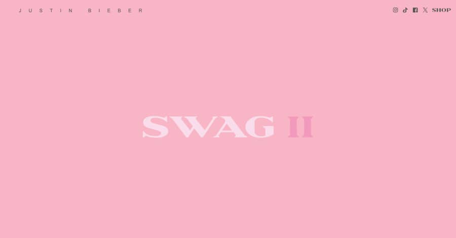 Justin Bieber - Influencer Website Examples