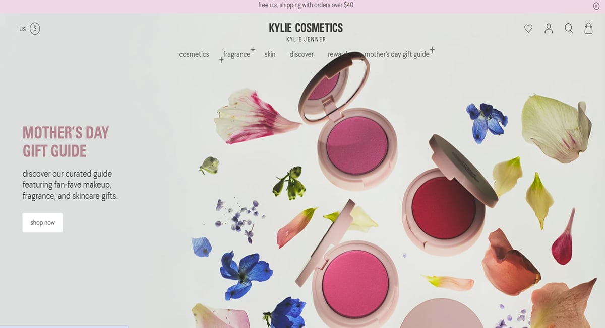 Kylie Cosmetics - Pink Web Design Best Pink Website Examples_Kylie Cosmetics